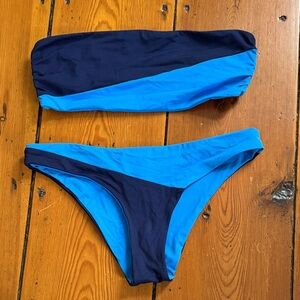 Tavik Two-Tone Navy and Bright Blue Bandeau Bikini